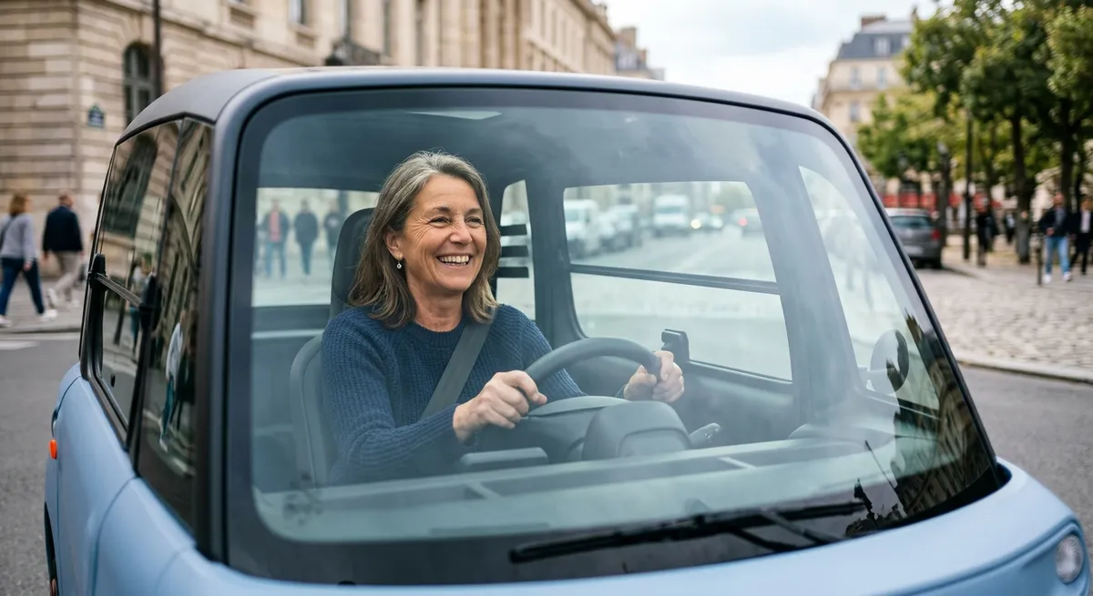Conductrice d'une voiture sans permis